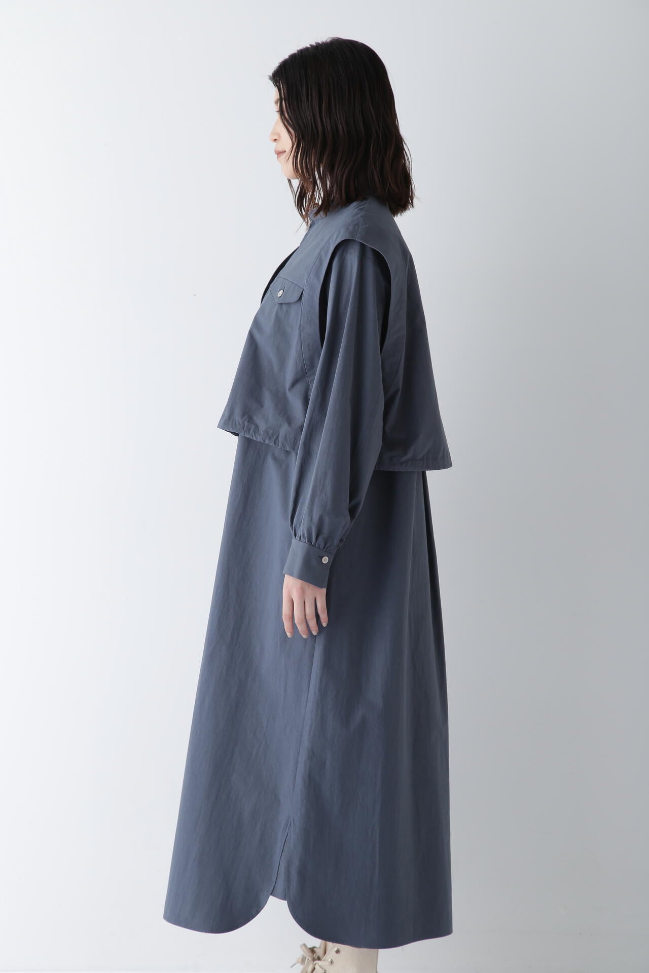 コットンワッシャー2WAYジレセットワンピース