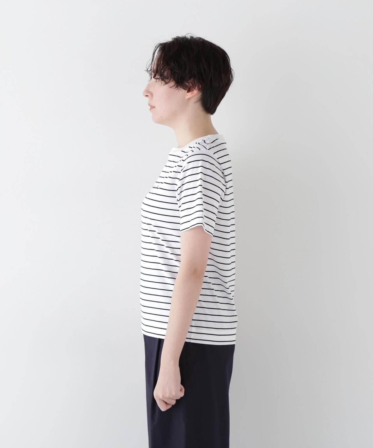 天竺ボーダーロゴＴシャツ