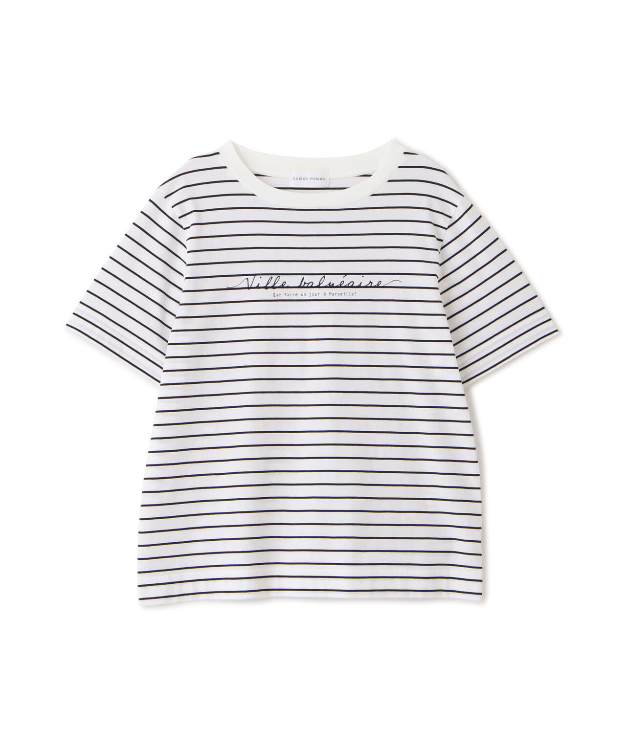 天竺ボーダーロゴＴシャツ