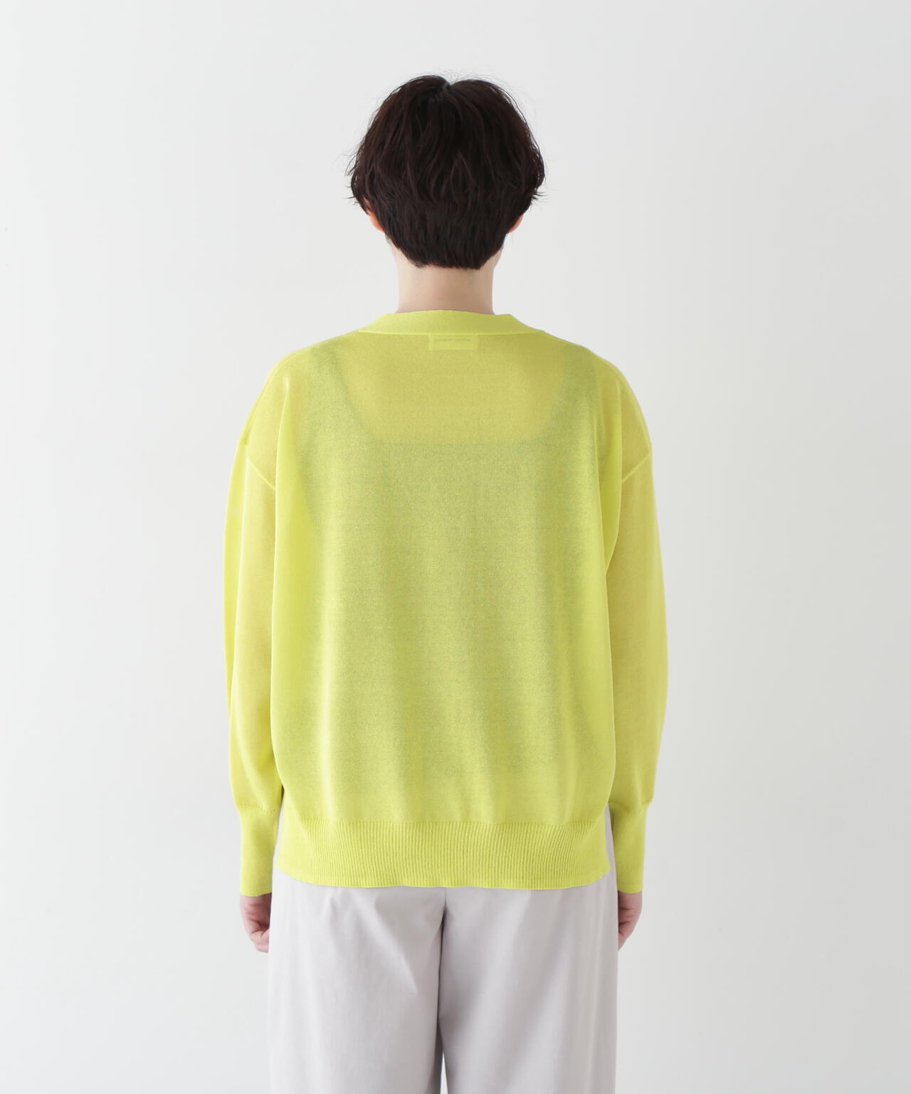 【ウォッシャブル】シアーハイゲージ長袖カーディガン