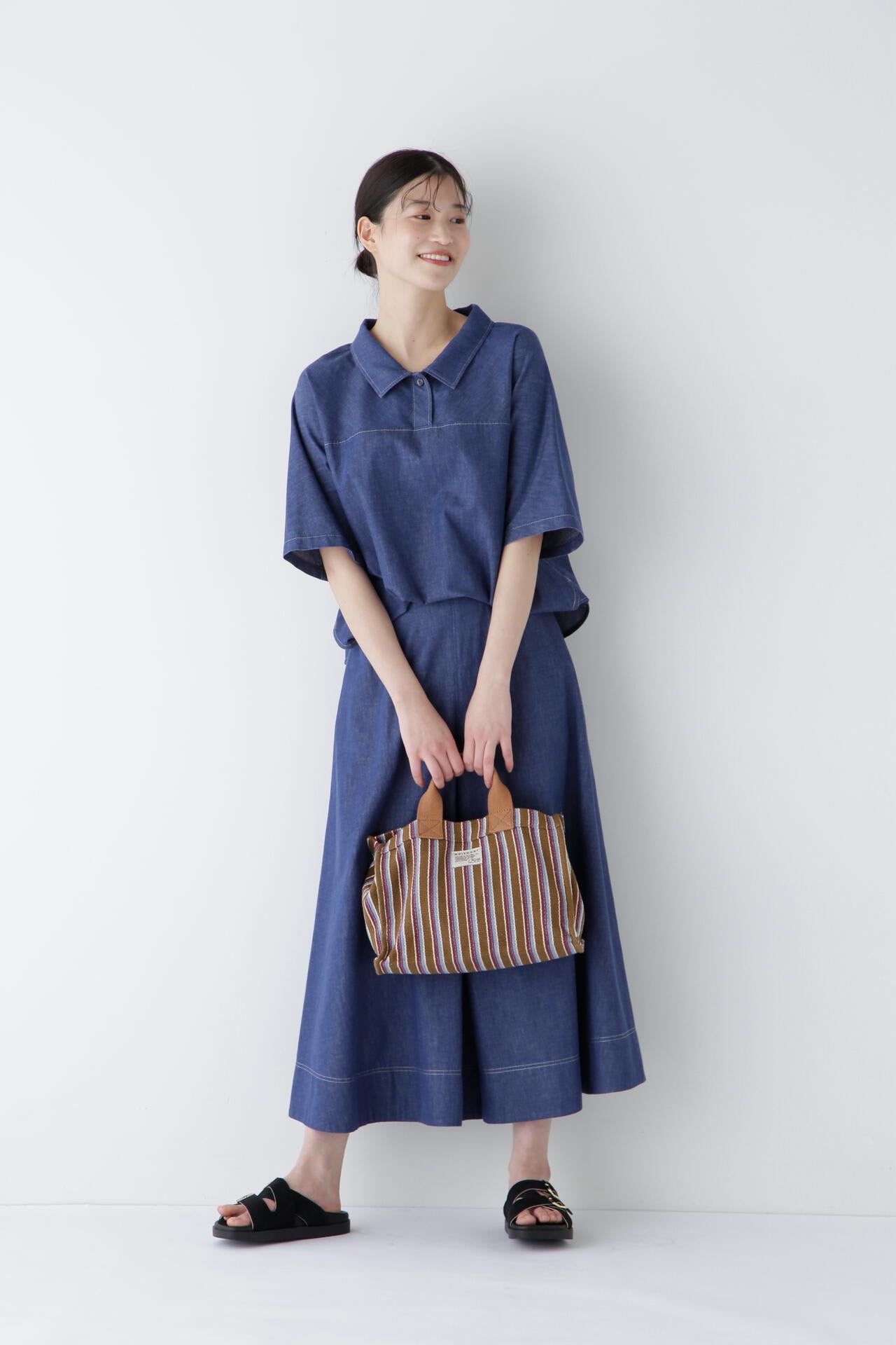 【WEB限定カラー】【MOISMONT】ストライプトートバッグ
