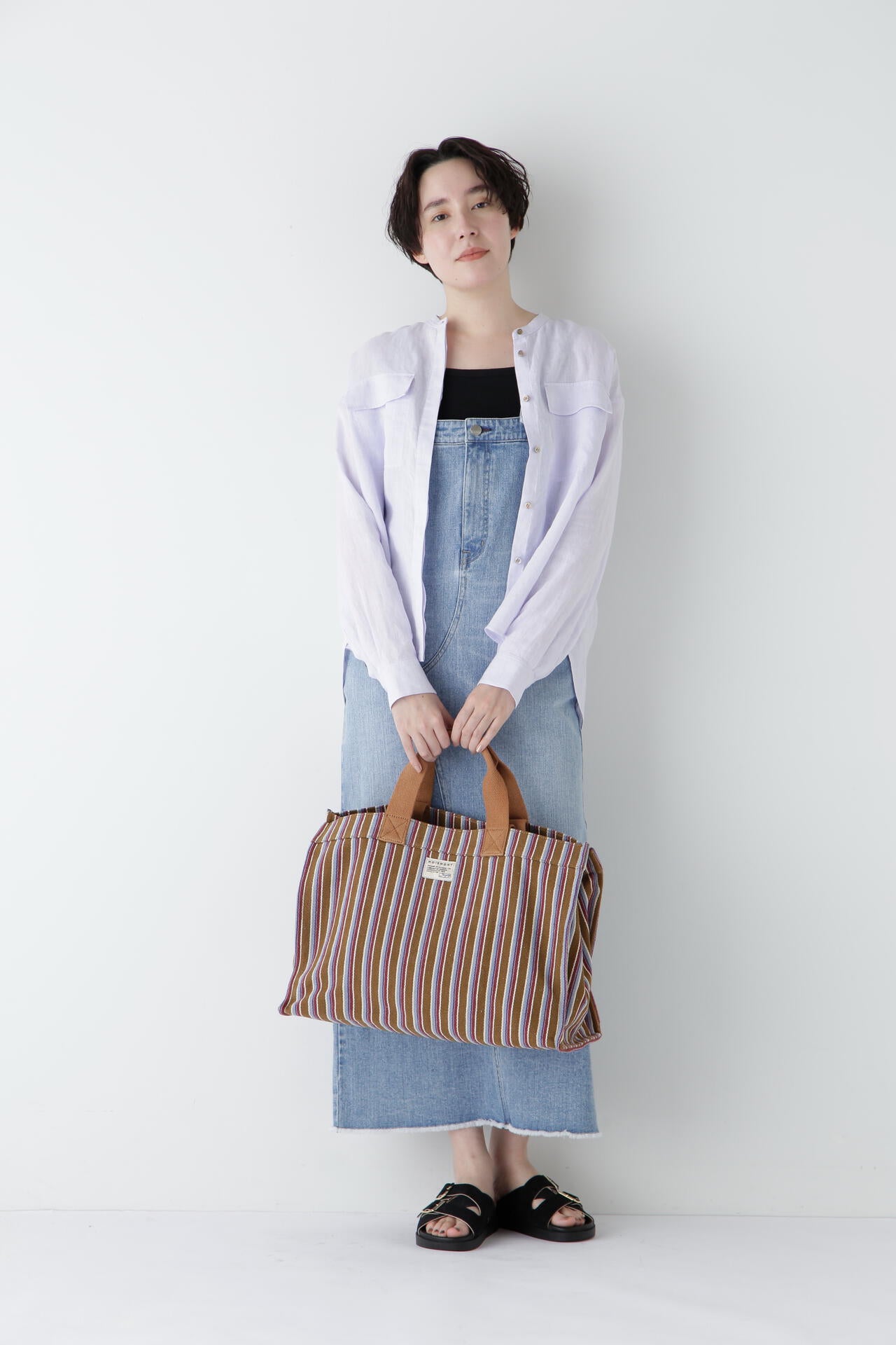 【WEB限定】【MOISMONT】ストライプハンドバッグ