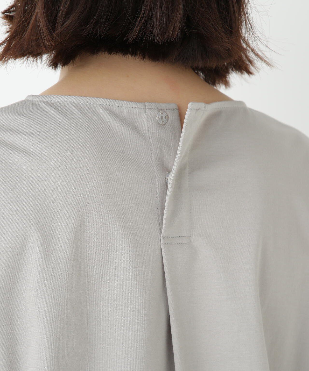 プレーティング天竺タックスリーブボートネックプルオーバー