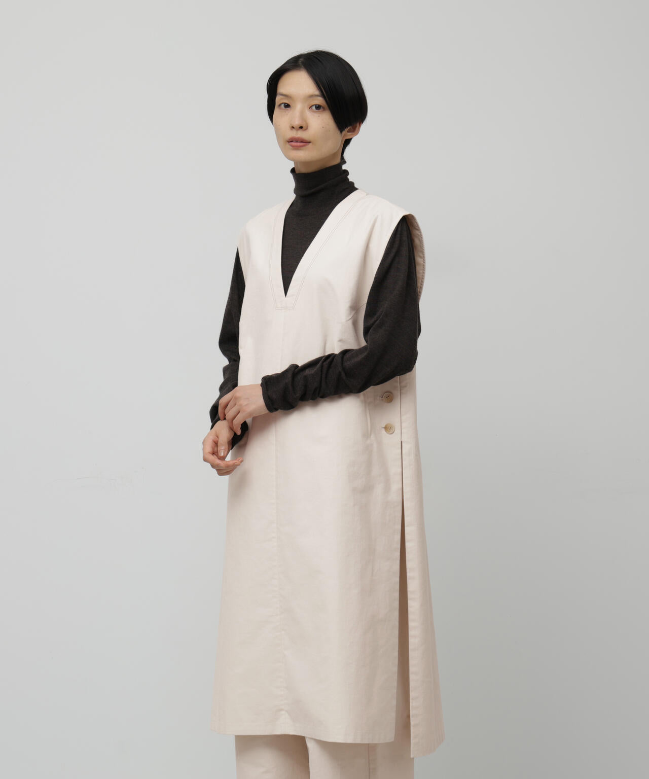 ライトモールスキンロングジレ