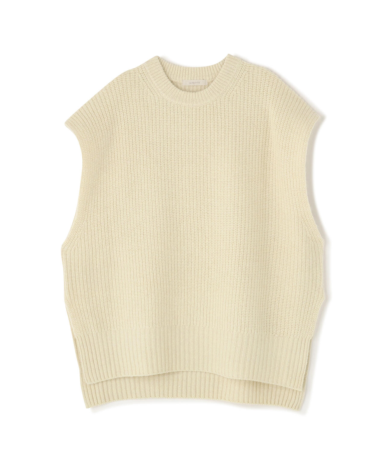 ウールＦＯＸシルクニットスリーブレストップス