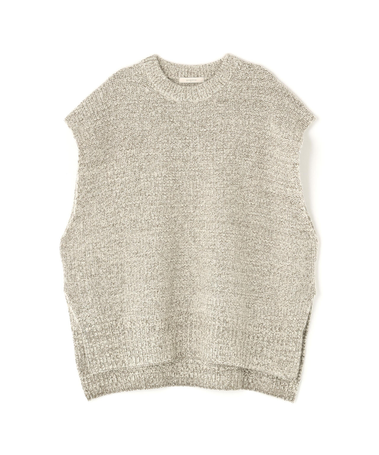 ウールＦＯＸシルクニットスリーブレストップス