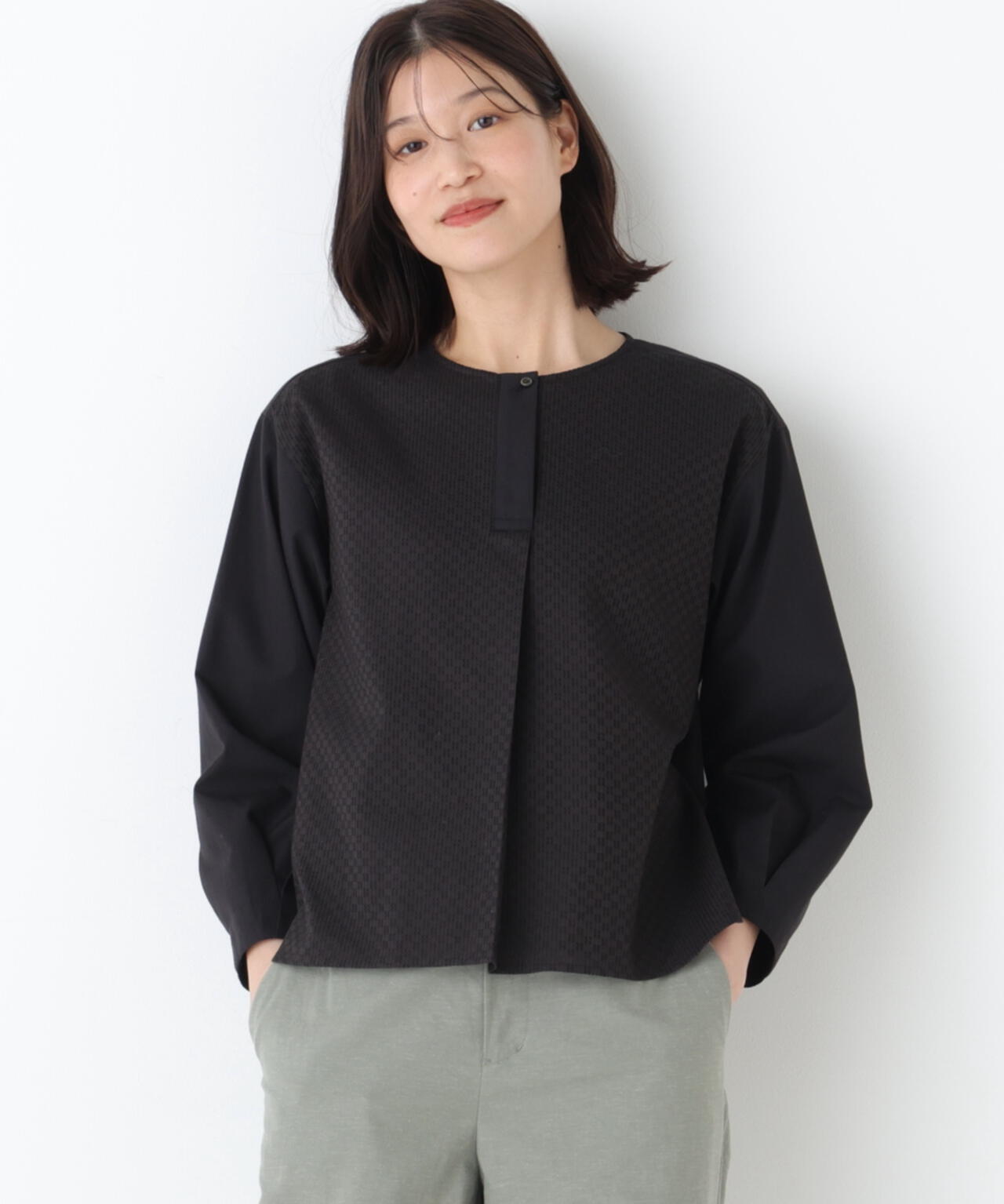 《洗える / Good Price》カラミレーススキッパーブラウス