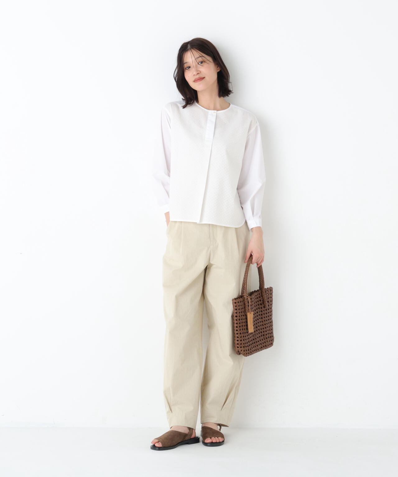 《洗える / Good Price》カラミレーススキッパーブラウス