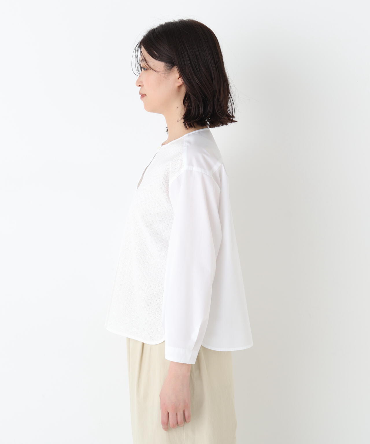 《洗える / Good Price》カラミレーススキッパーブラウス