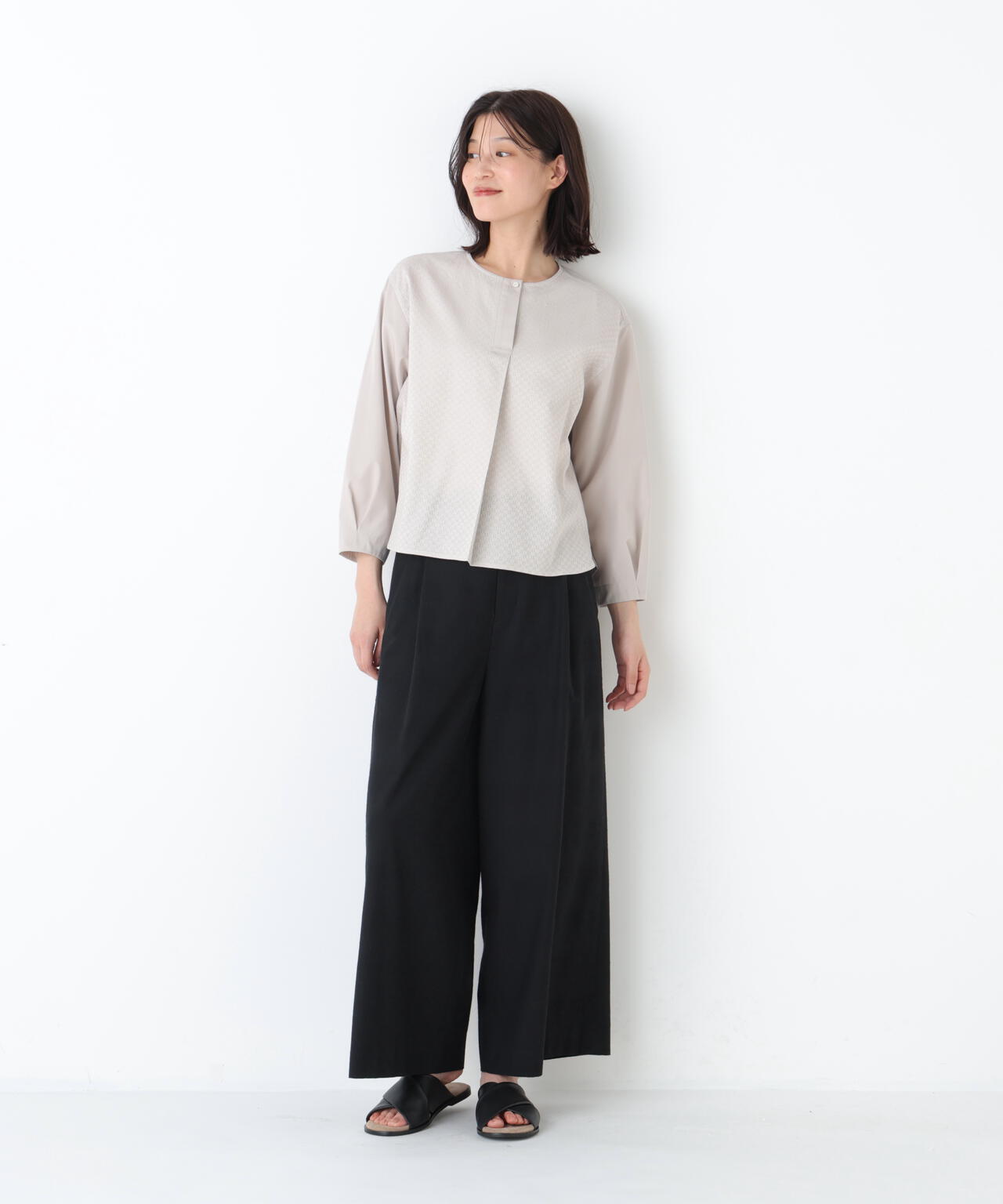 《洗える / Good Price》カラミレーススキッパーブラウス