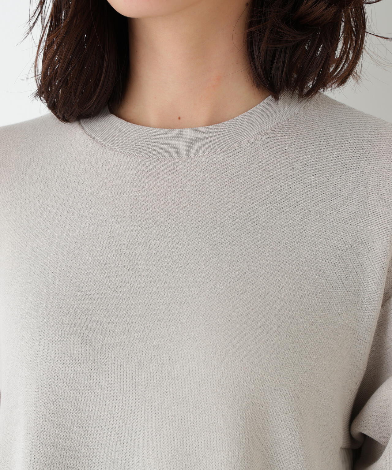 《洗える》布帛コンビコットンナイロンニットワンピース
