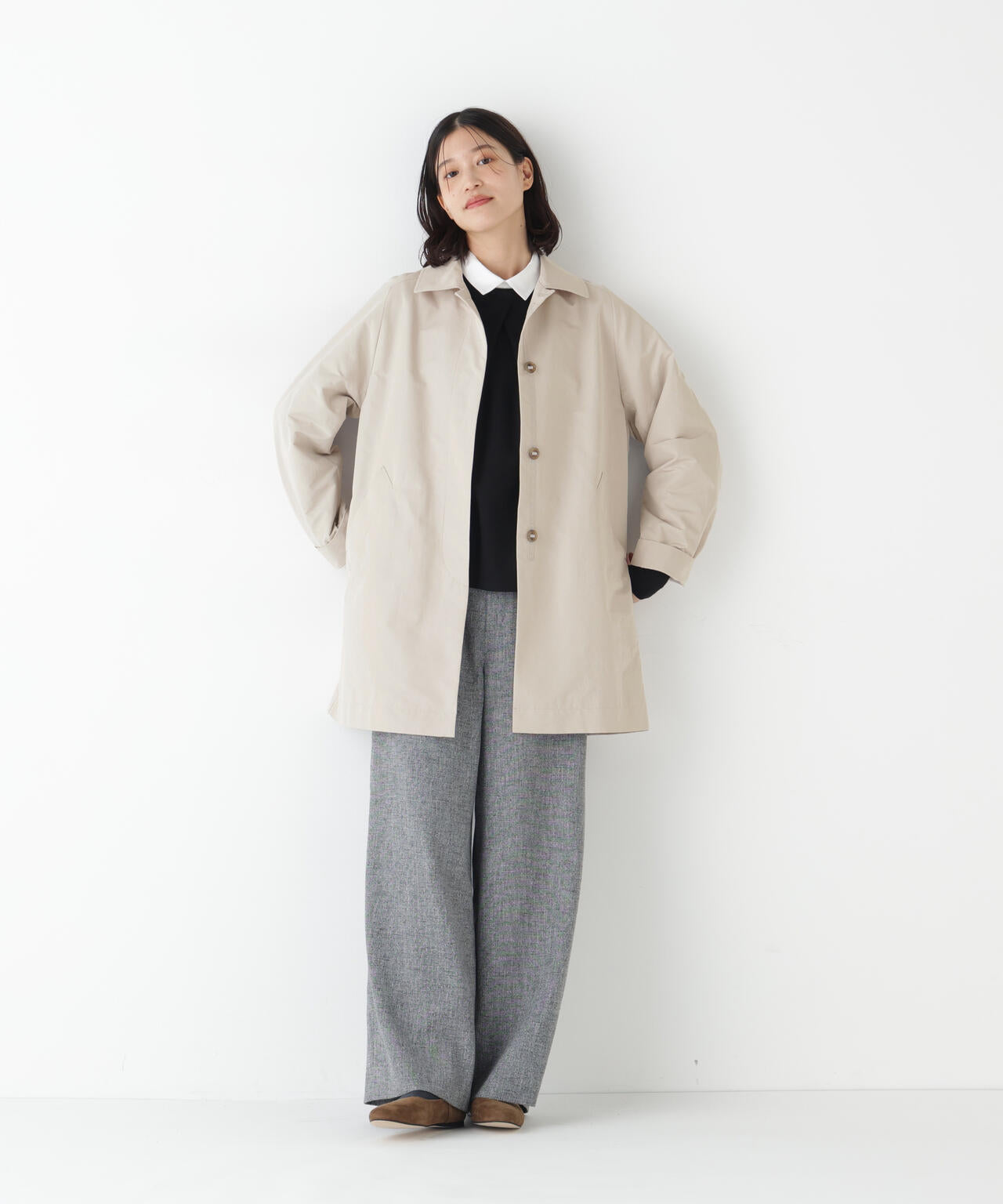 ≪弱撥水素材≫タフタステンカラーコート