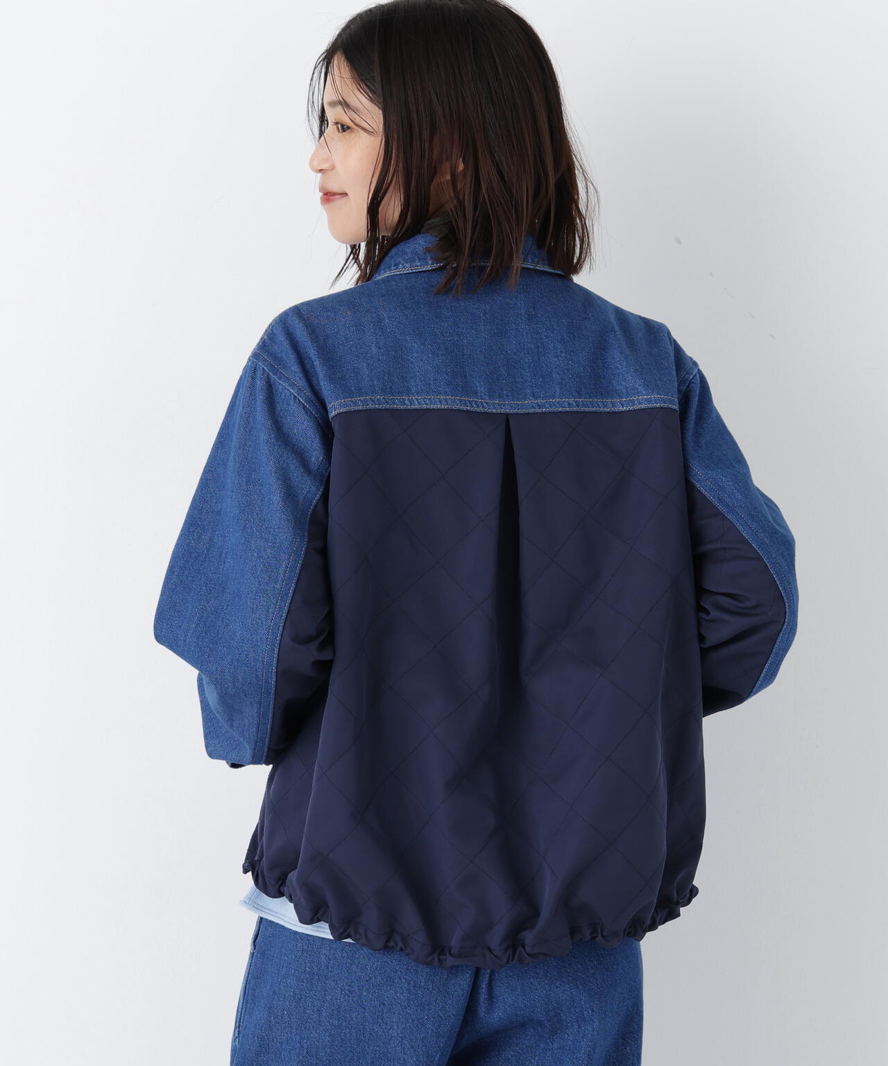 《洗える》ソフトデニムドッキングブルゾン