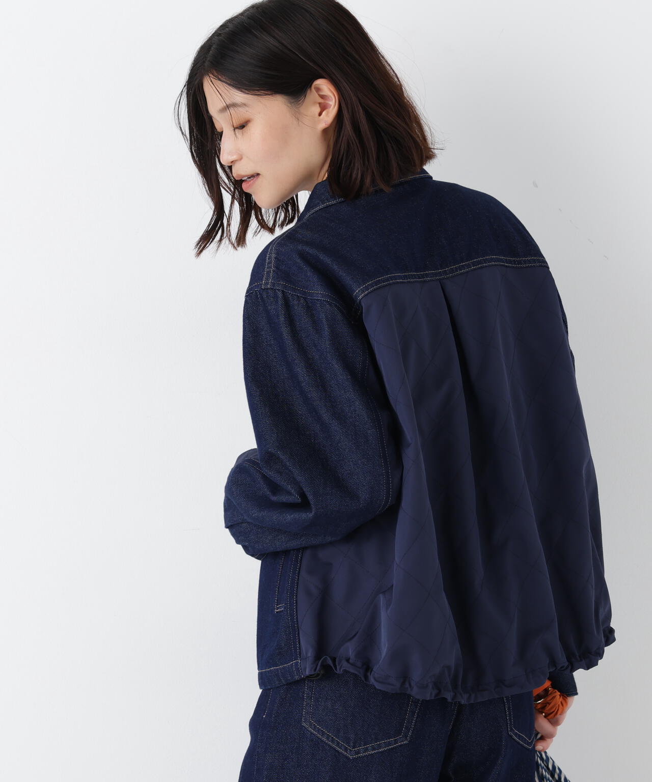 《洗える》ソフトデニムドッキングブルゾン