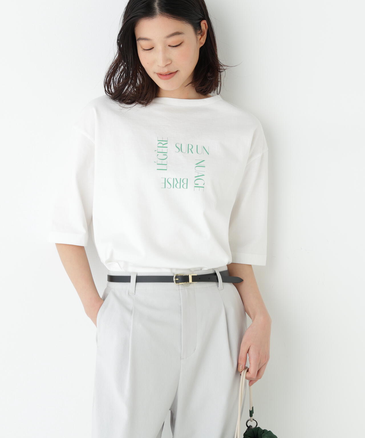 《リサイクル素材使用》ＴＳＵＮＡＧＵ ６分袖ロゴＴシャツ
