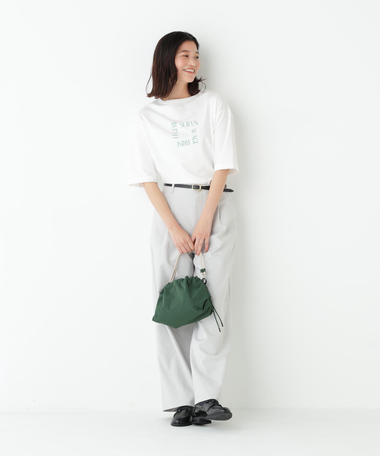 《リサイクル素材使用》ＴＳＵＮＡＧＵ ６分袖ロゴＴシャツ