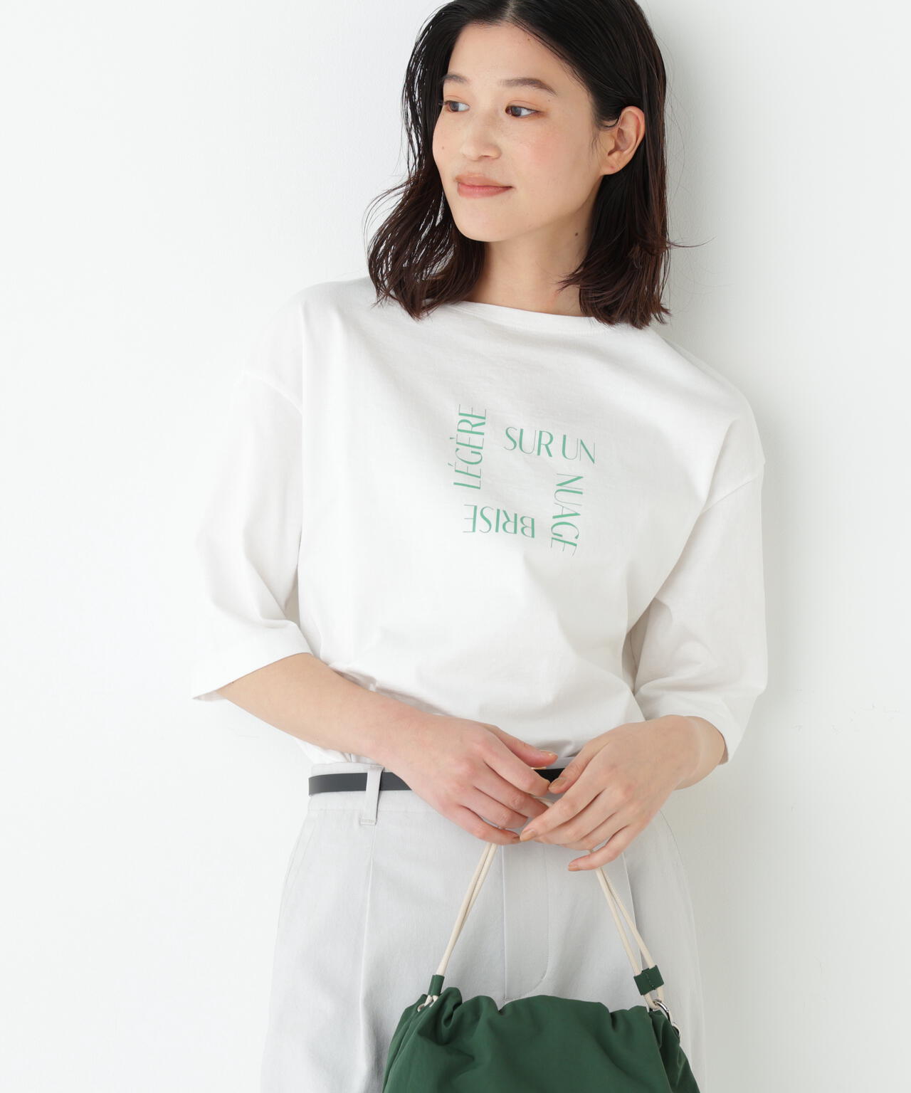 《リサイクル素材使用》ＴＳＵＮＡＧＵ ６分袖ロゴＴシャツ