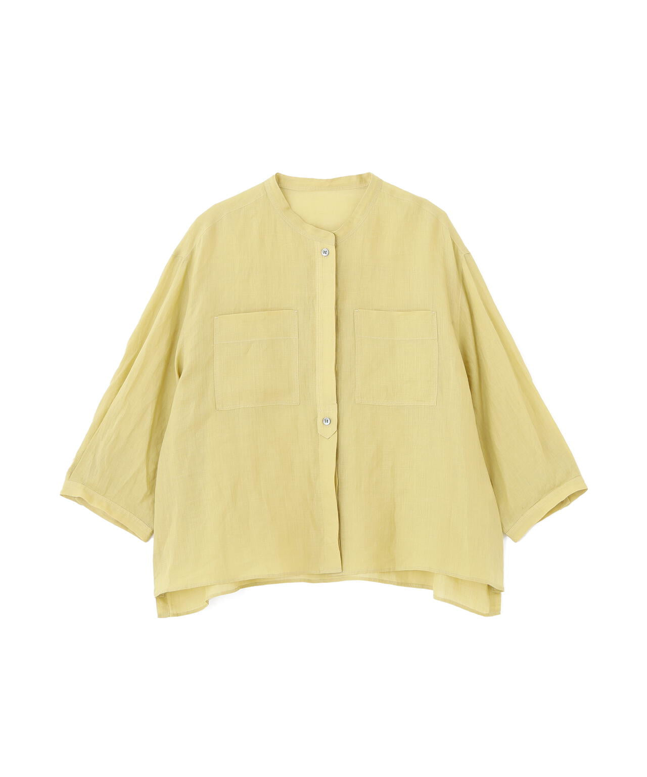 《名品 / 日差し対策 / 洗える / 4色展開！》ラミーバンドカラーシャツブラウス