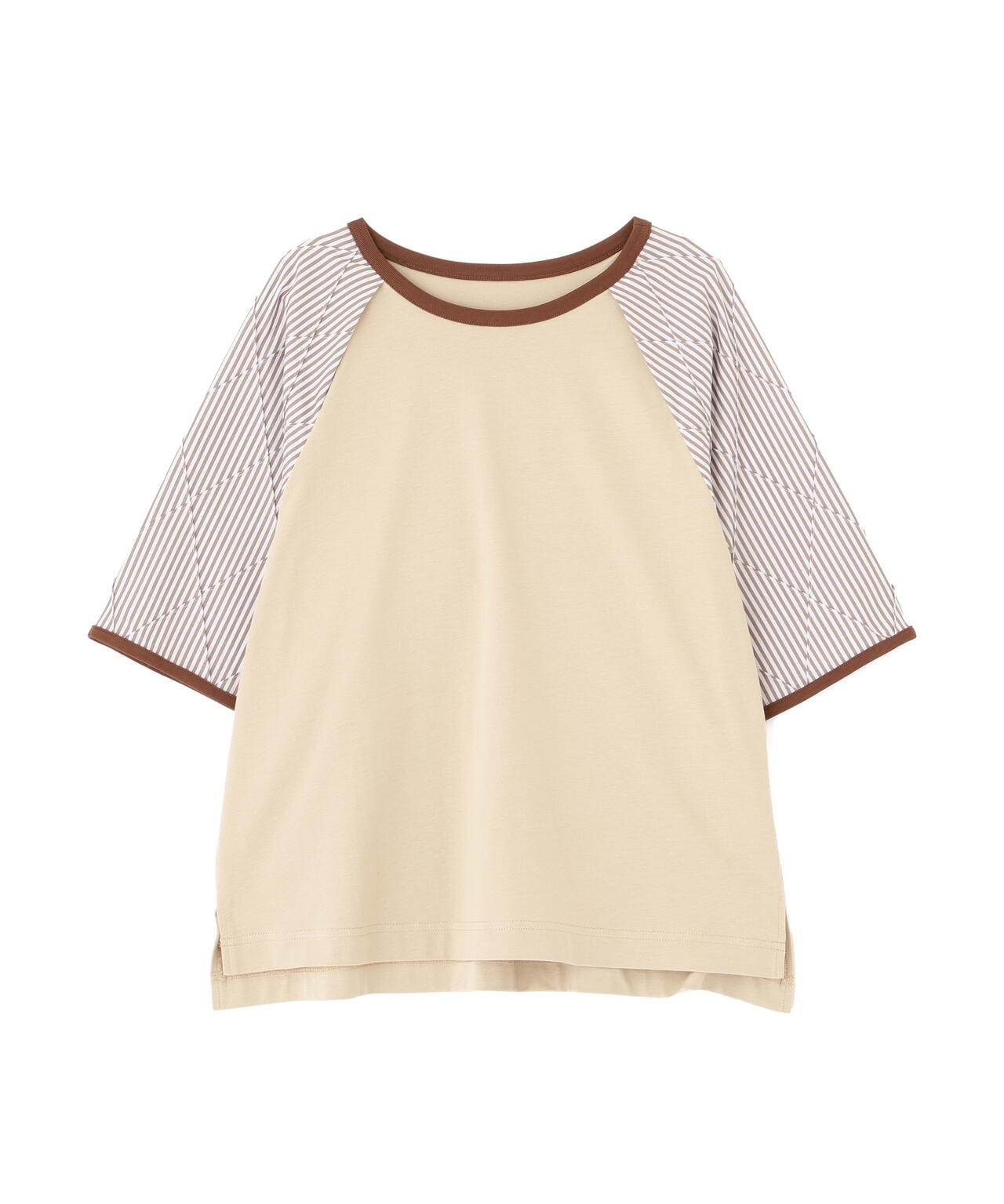 ストライプドッキング ラグランスリーブ リンガーＴシャツ