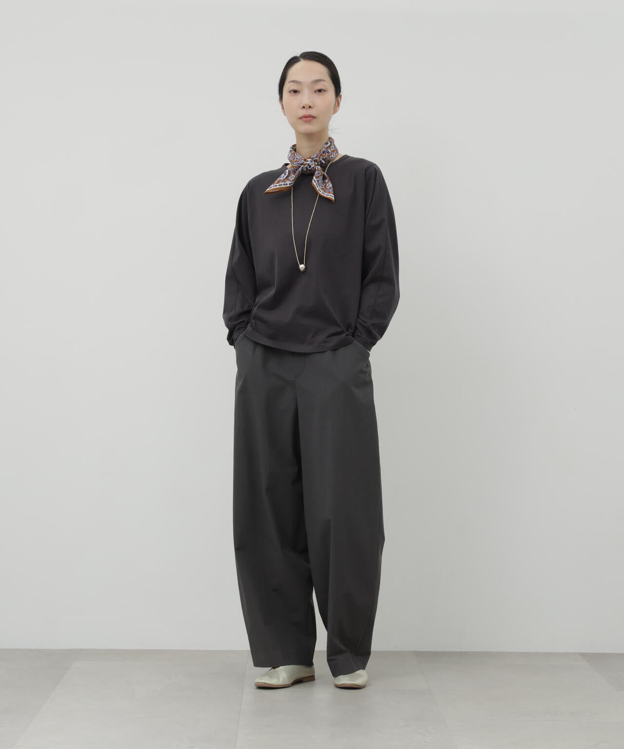 《HIRAKIBA》スリーブ　ソフトタッチコットン天竺九分袖Tシャツ