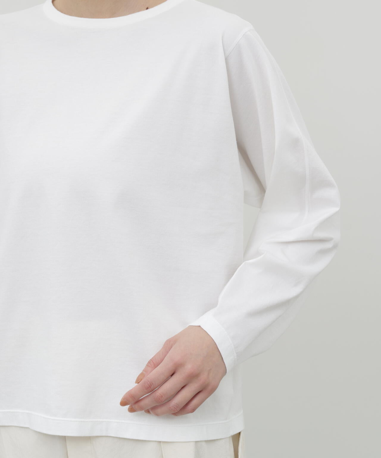 《HIRAKIBA》スリーブ　ソフトタッチコットン天竺九分袖Tシャツ
