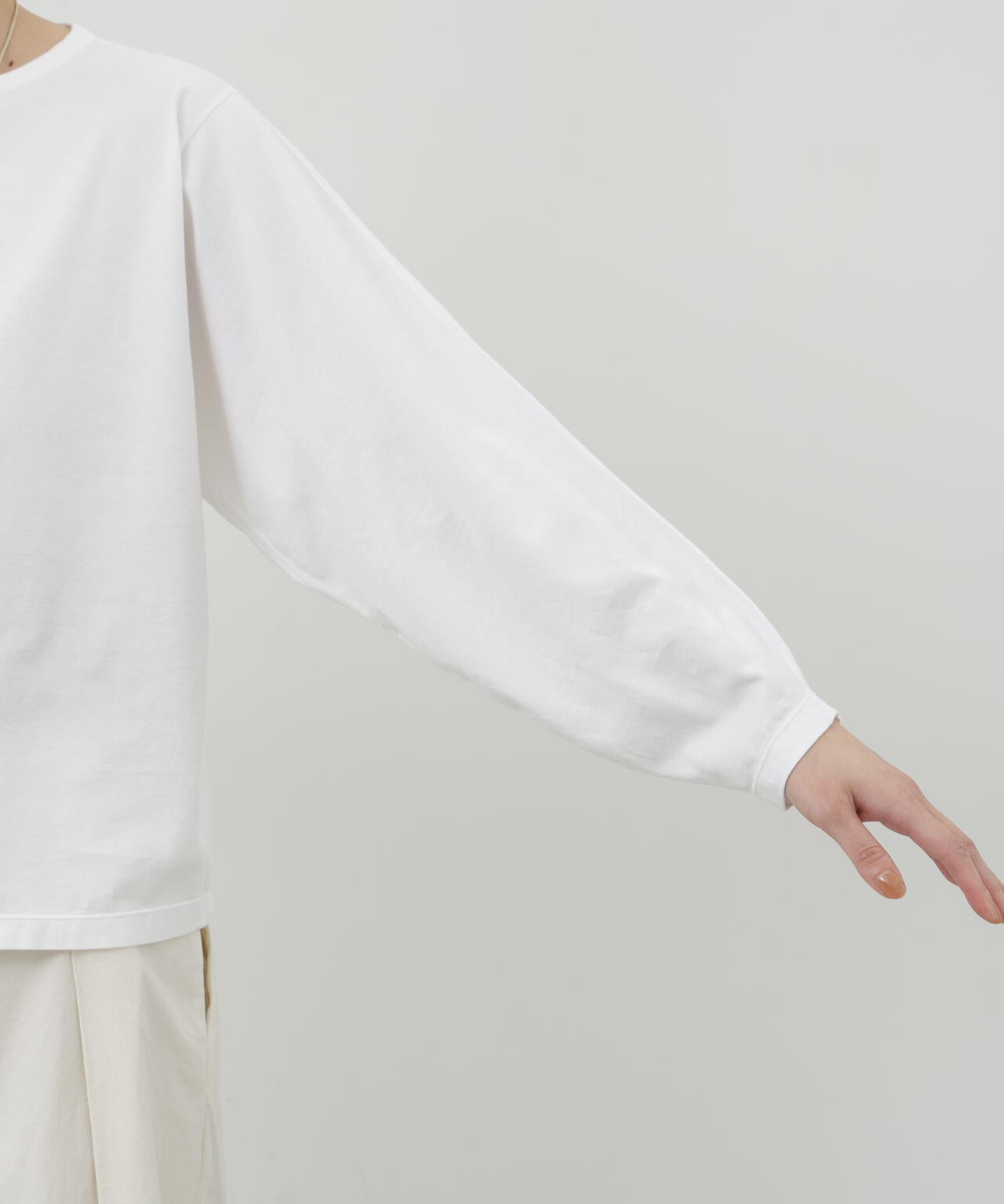 《HIRAKIBA》スリーブ　ソフトタッチコットン天竺九分袖Tシャツ