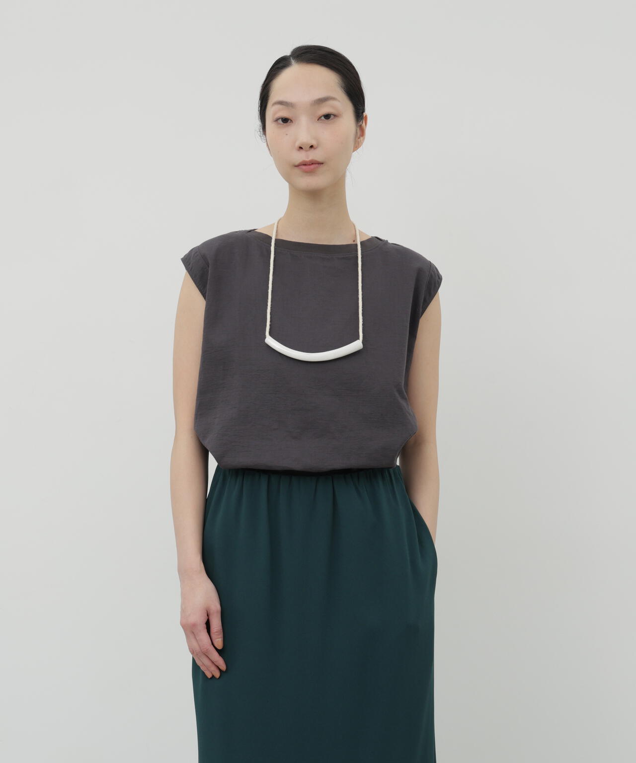 二重ガーゼノースリーブTシャツ