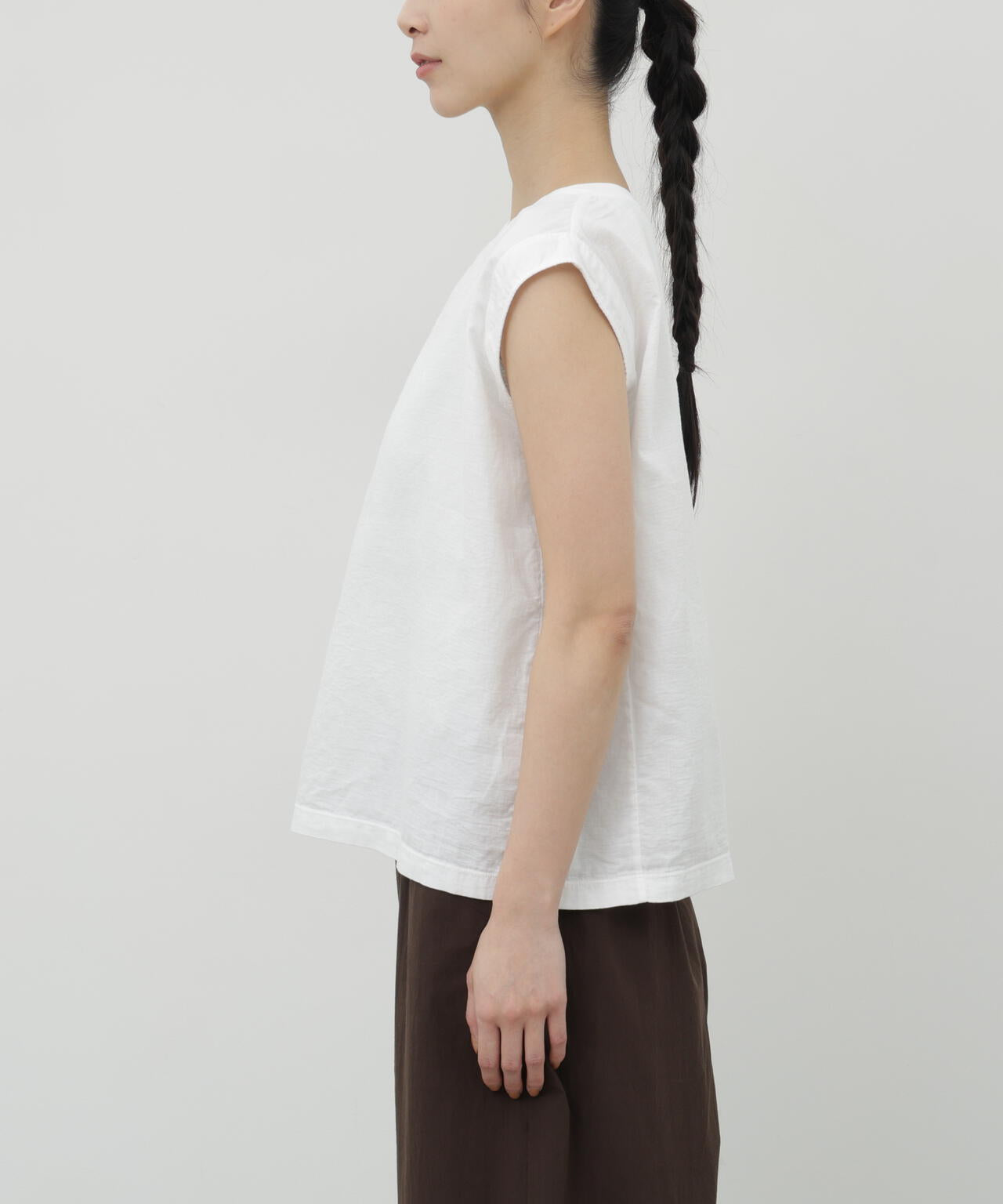二重ガーゼノースリーブTシャツ