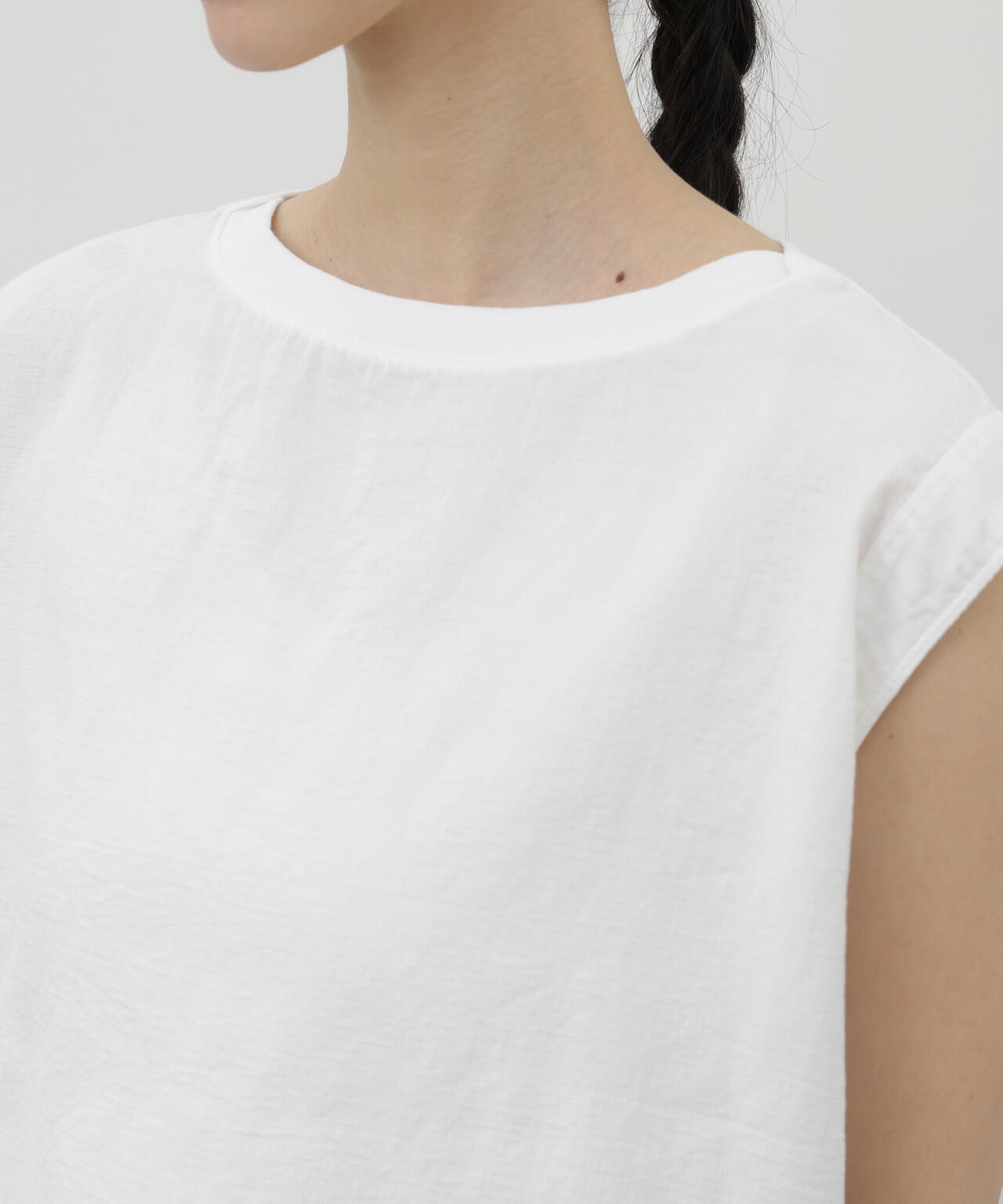二重ガーゼノースリーブTシャツ