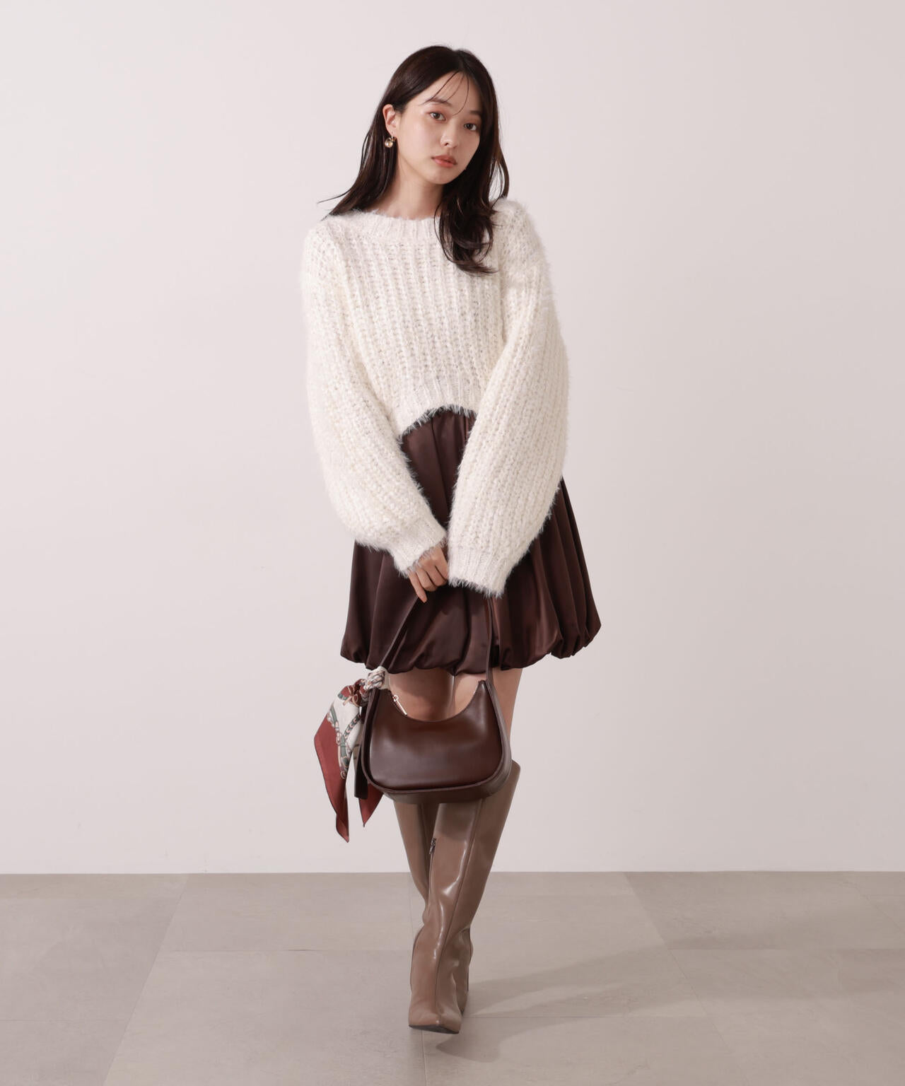 【青島心さん着用】＜ウォッシャブル＞バルーンミニスカート