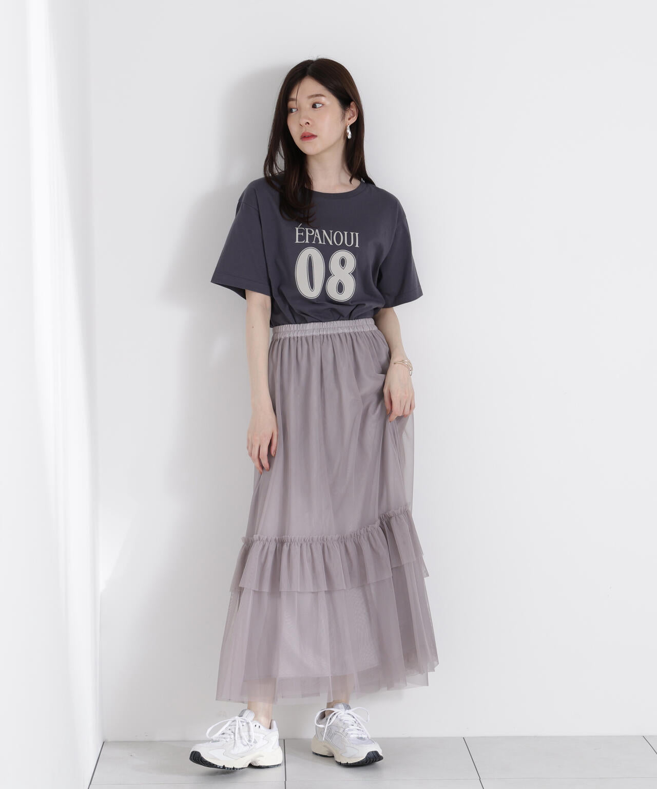 チュールティアードスカート
