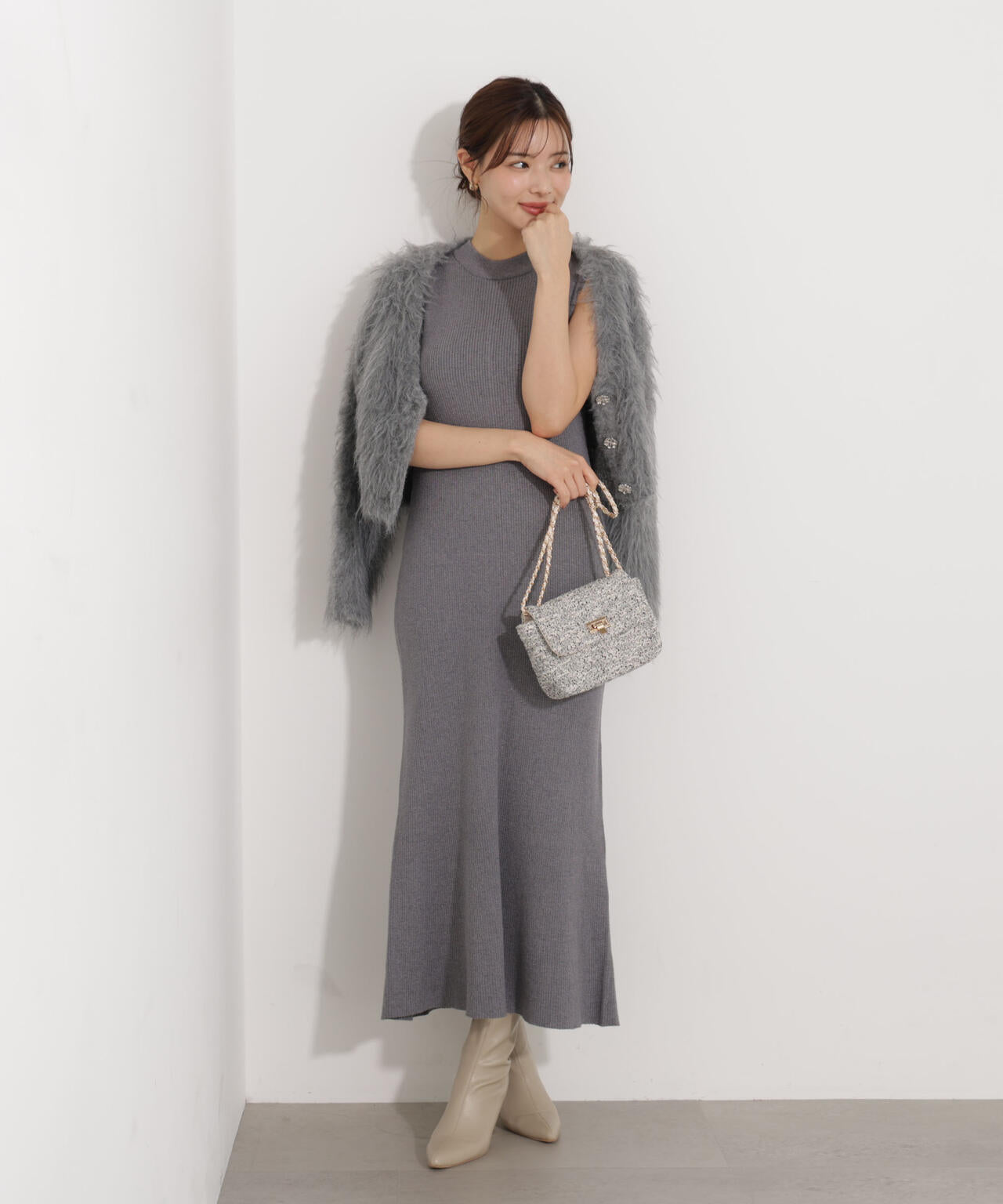 シャギーカーデニットセットアップ