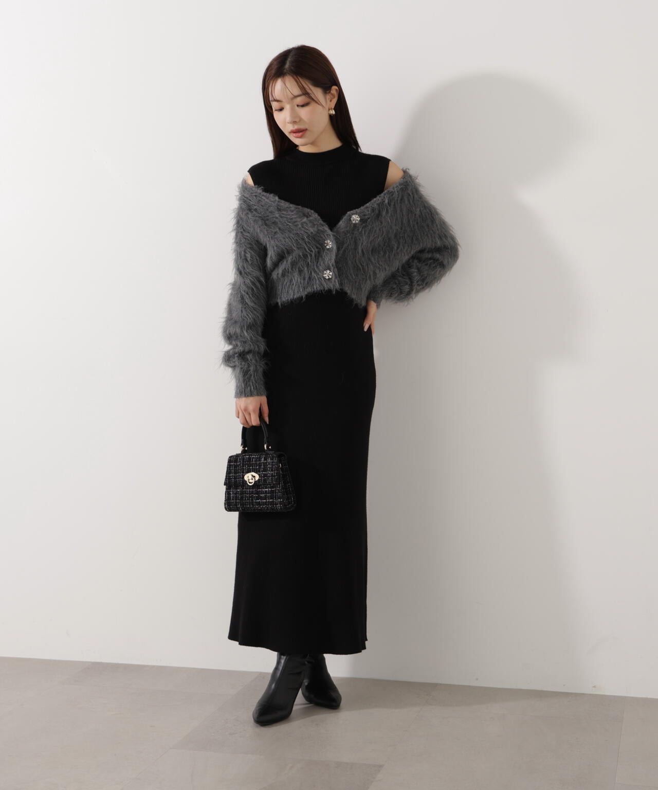 シャギーカーデニットセットアップ