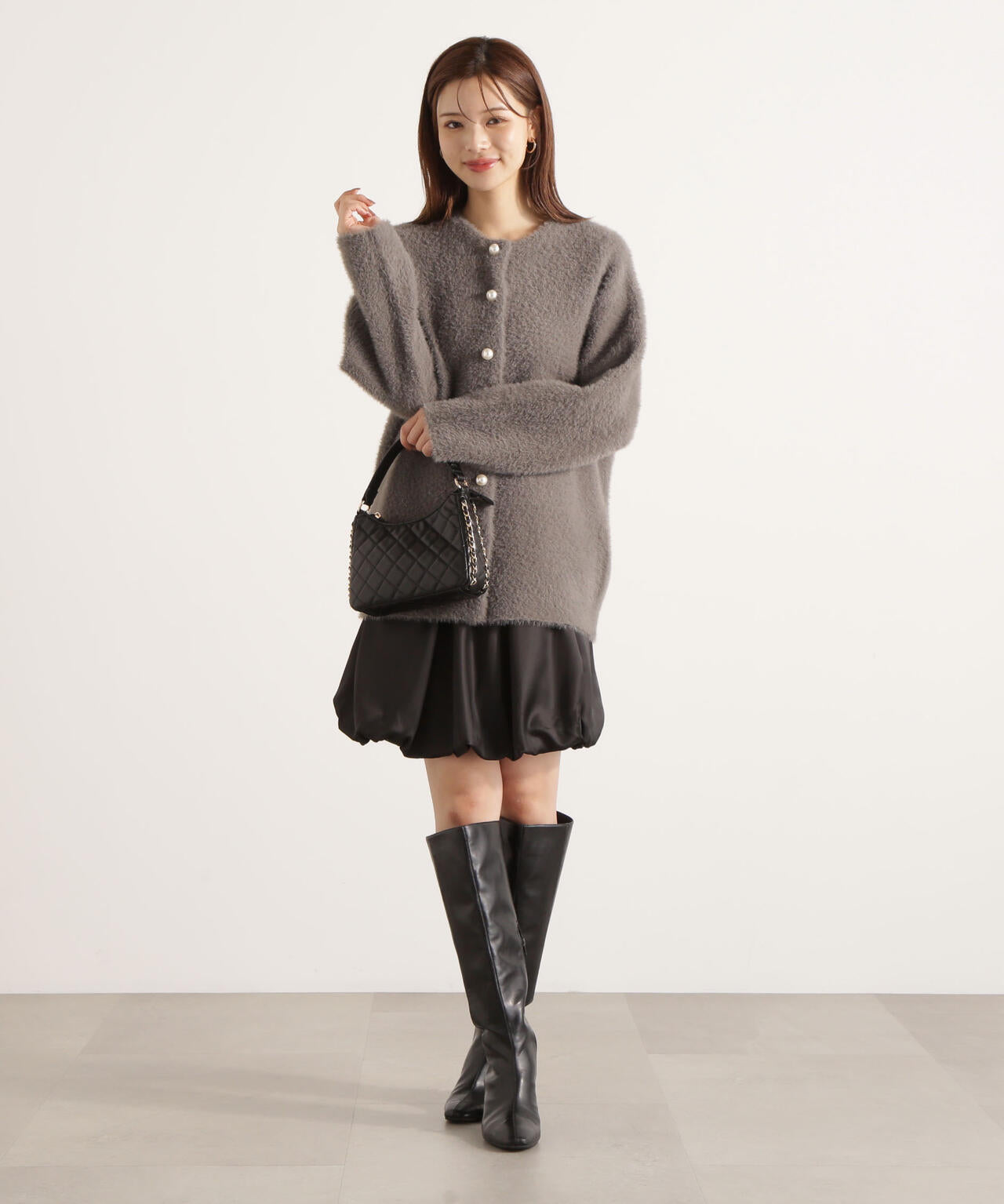【青島心さん着用】フェザージャコット【アイボリー：WEB限定】