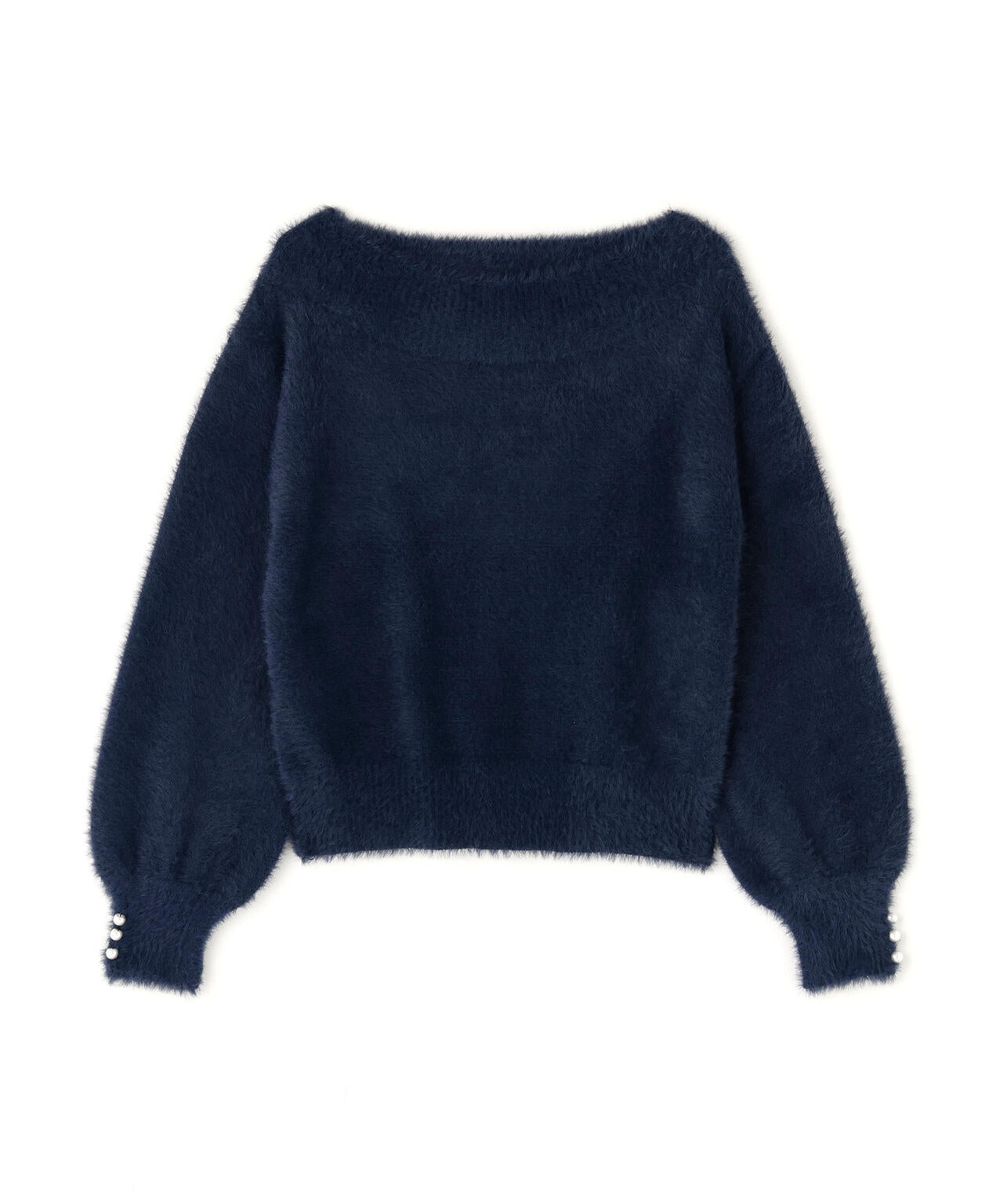 【加藤栞さん着用】ミニシャギーオフショルニット【ネイビー：WEB・一部店舗限定】
