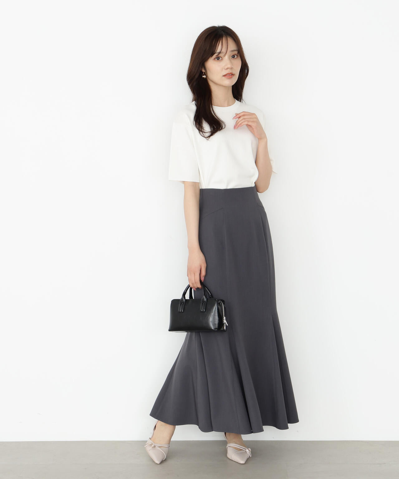 【松川星さん着用】＜ハンドウォッシャブル＞ハーフスリーブニットプルオーバー