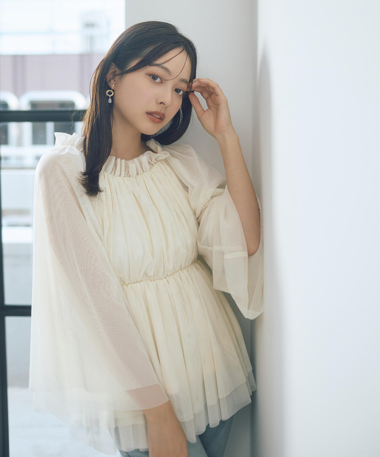 model：165cm B:82 W:59 H:86 S:25cm 着用サイズ：M
