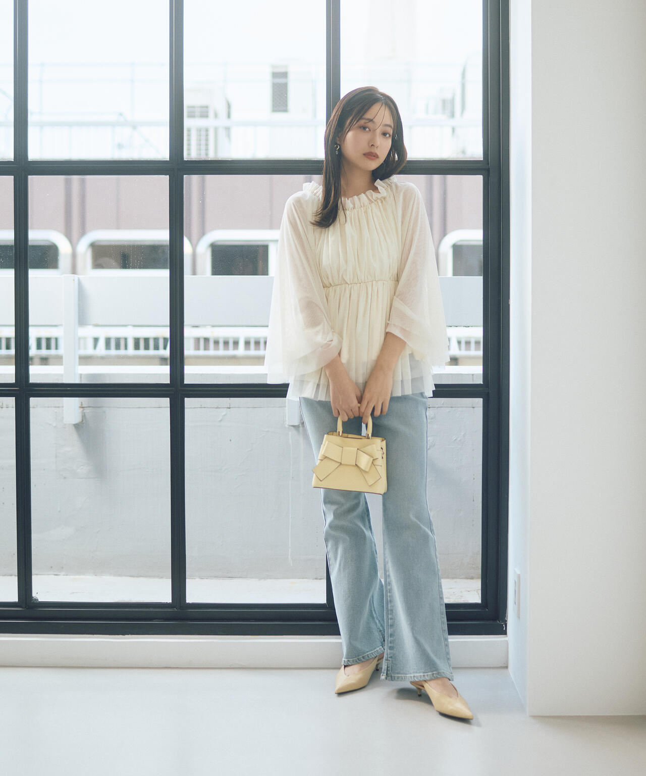 model：165cm B:82 W:59 H:86 S:25cm 着用サイズ：M