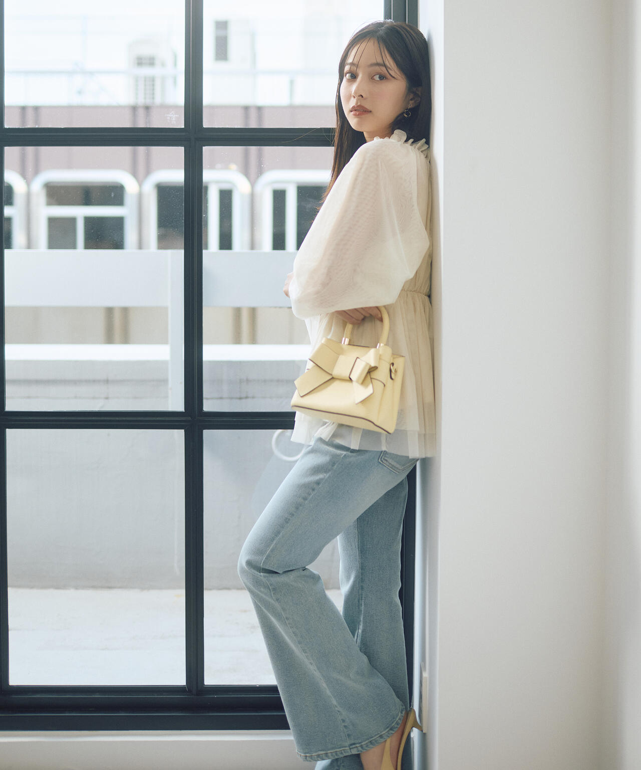 model：165cm B:82 W:59 H:86 S:25cm 着用サイズ：M