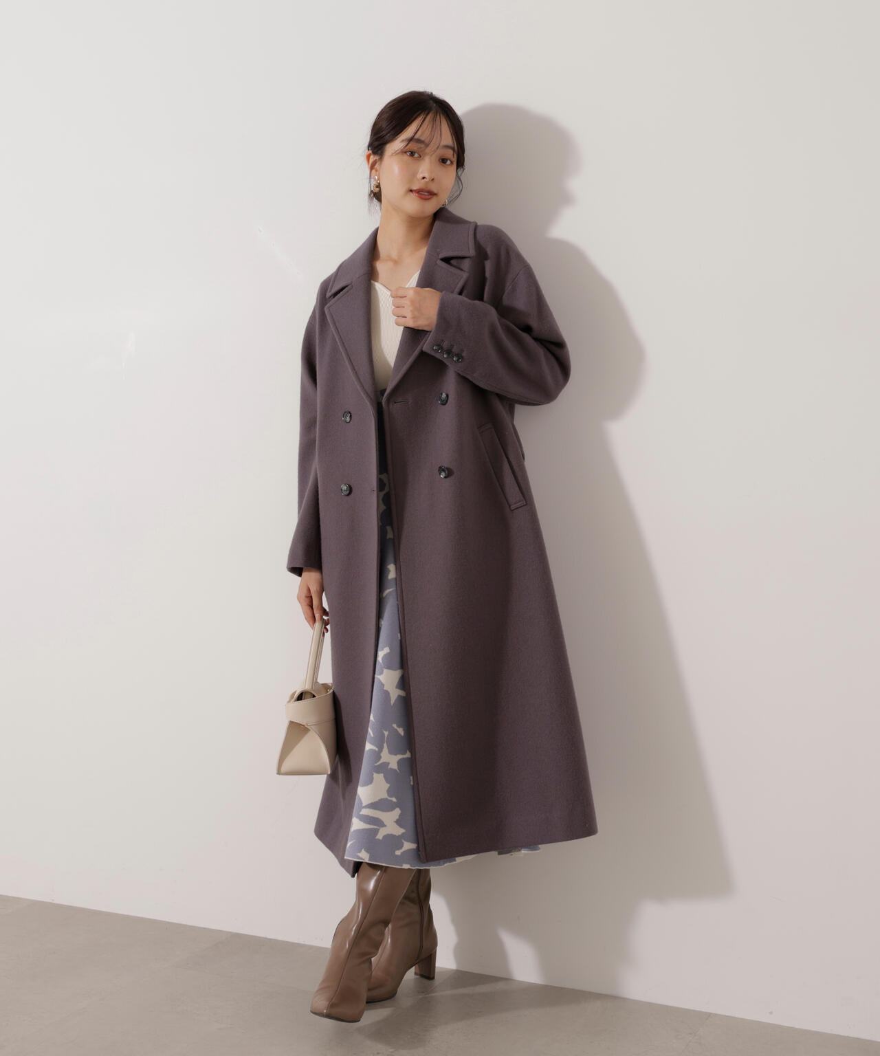 ＜加藤栞さん着用＞ジャガードフラワーニットワンピース
