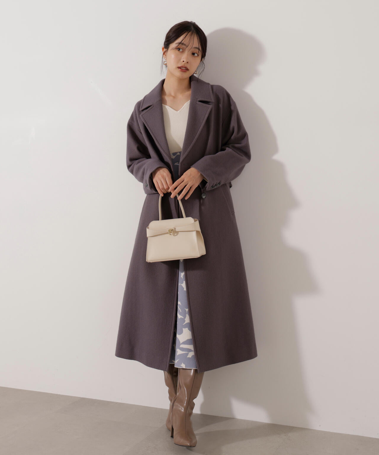 ＜加藤栞さん着用＞ジャガードフラワーニットワンピース