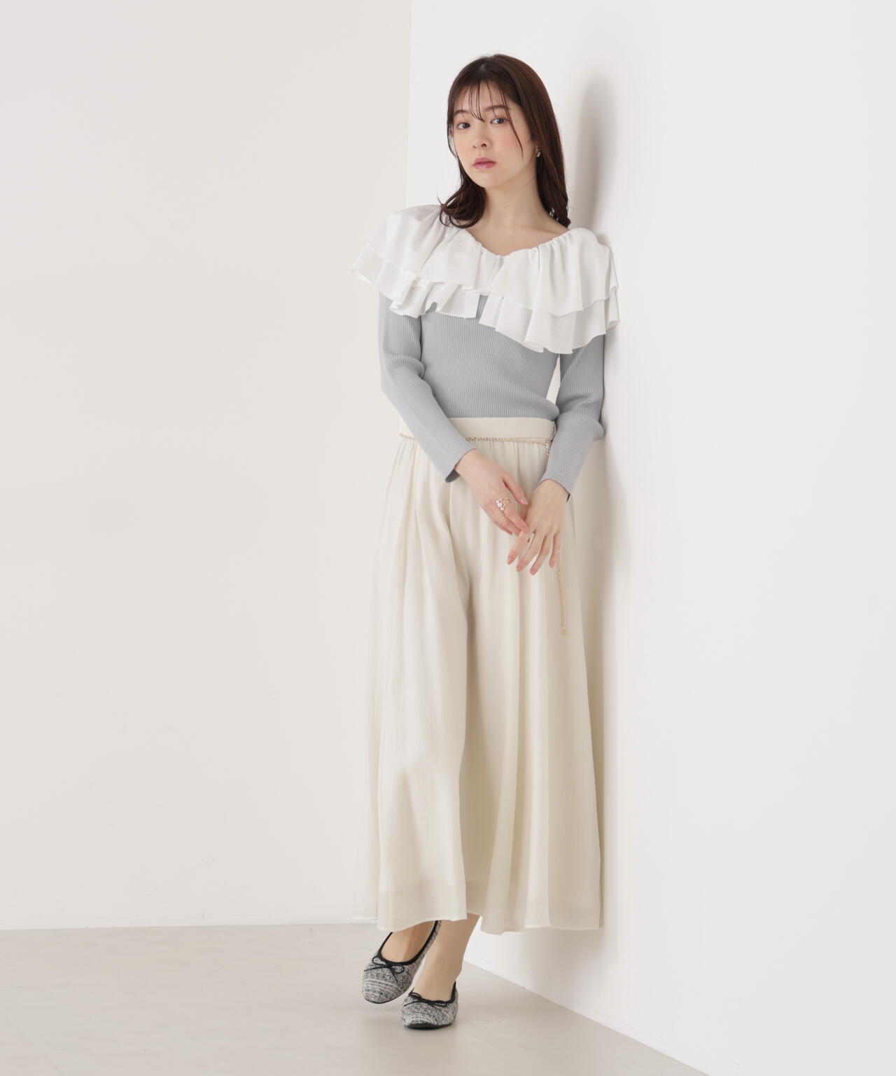 ボリュームラッフルニット【ピンク×ピンク：official site・一部店舗限定】