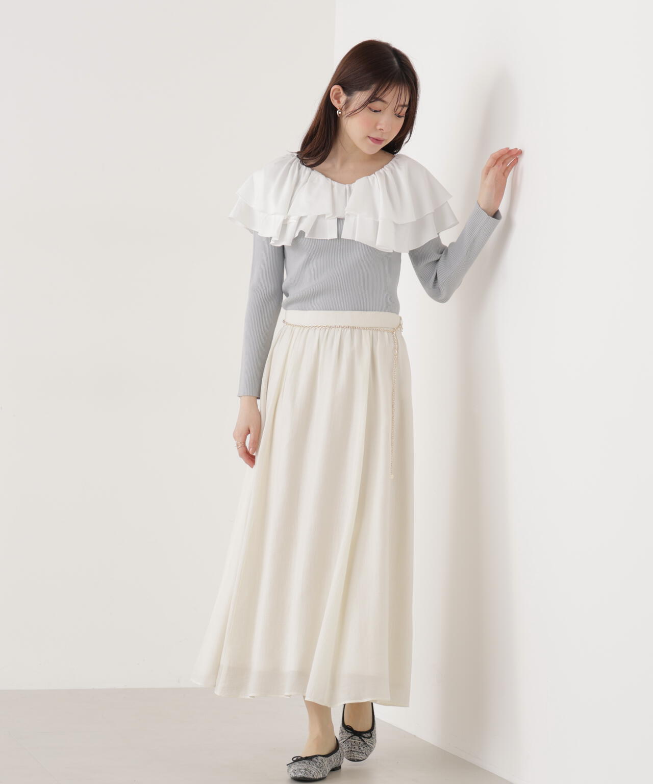 ボリュームラッフルニット【ピンク×ピンク：official site・一部店舗限定】