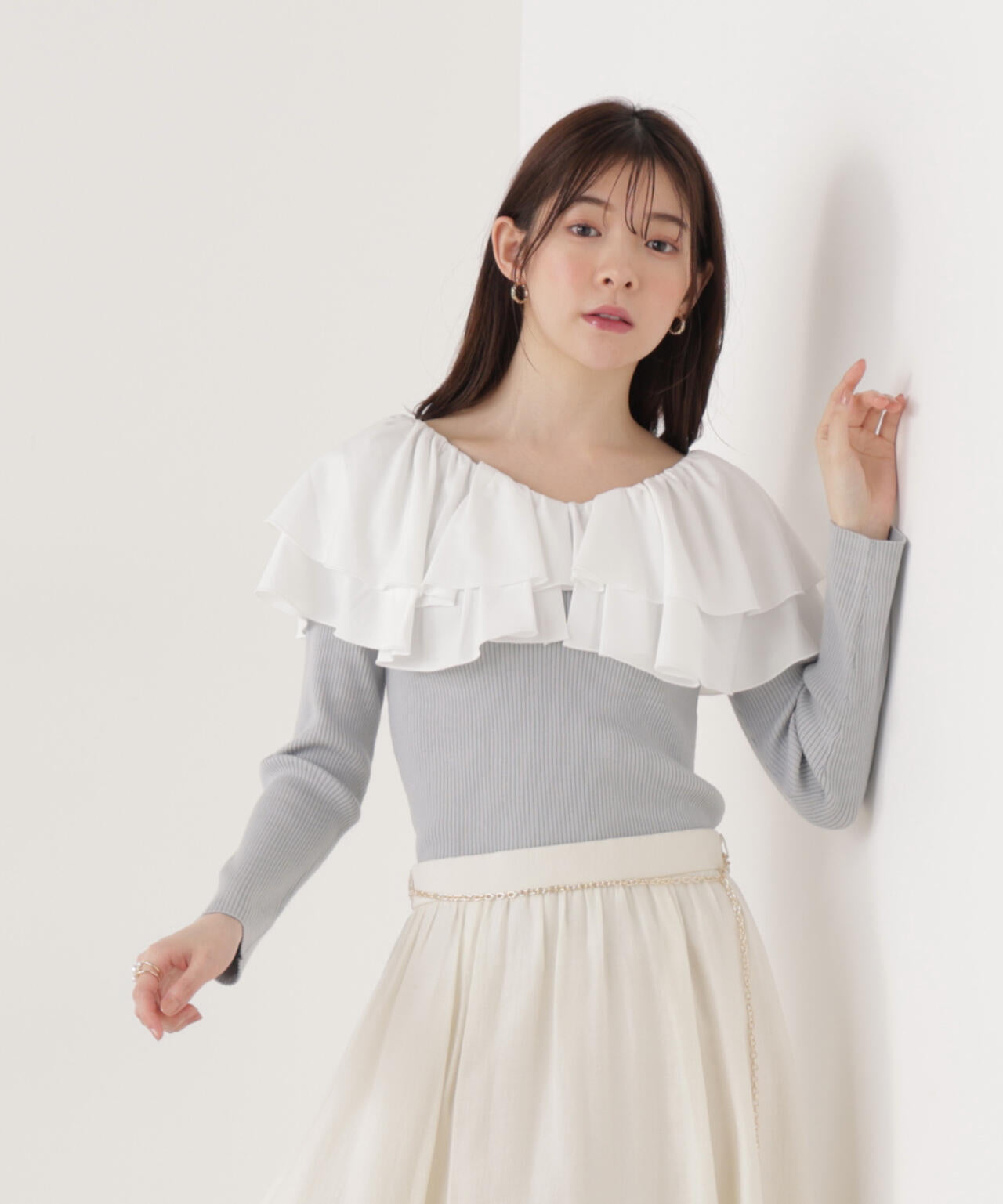 ボリュームラッフルニット【ピンク×ピンク：official site・一部店舗限定】