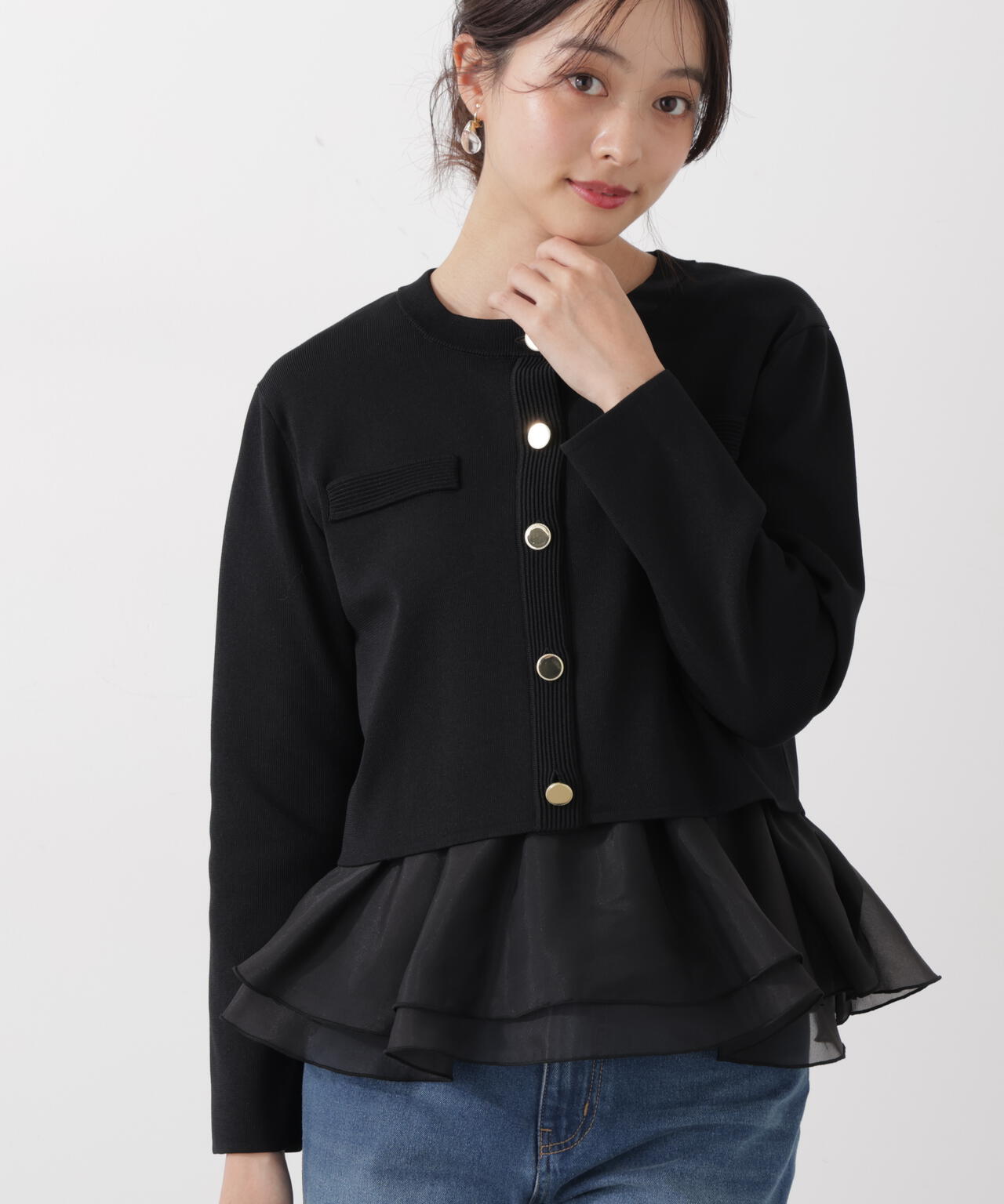 ＜ウォッシャブル＞〈a/mie〉シルク混ニットカーディガン