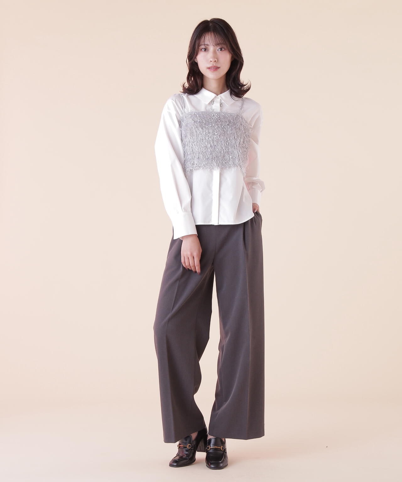 ストレッチファンシーヤーンビスチェ