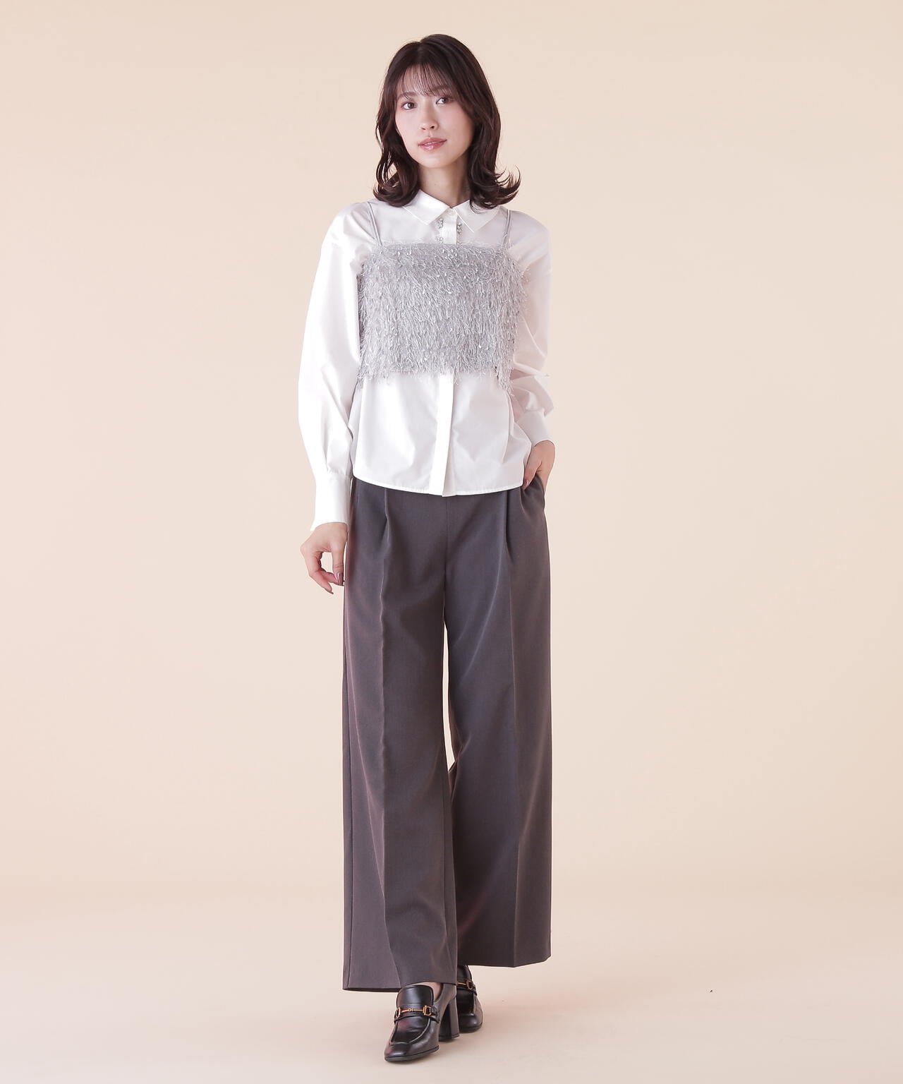 ストレッチファンシーヤーンビスチェ