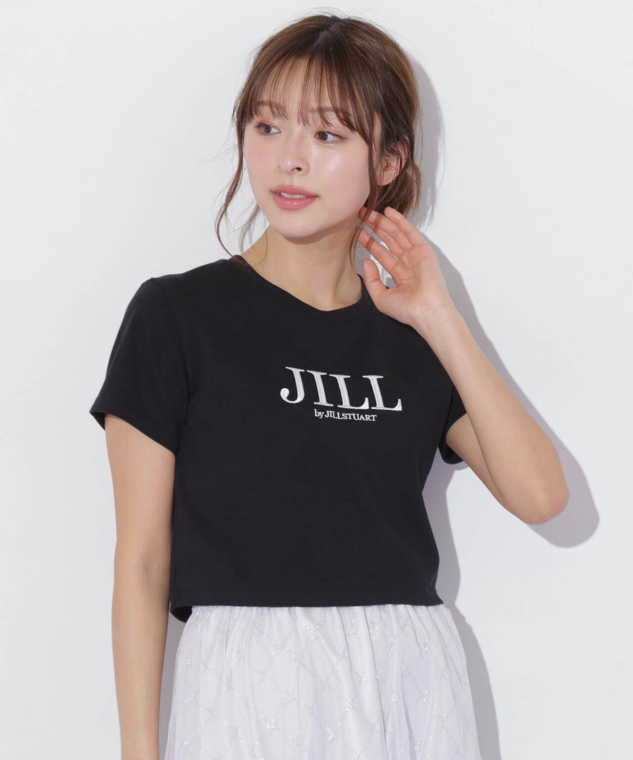 ショート丈刺繍ロゴTシャツオーガニックコットン
