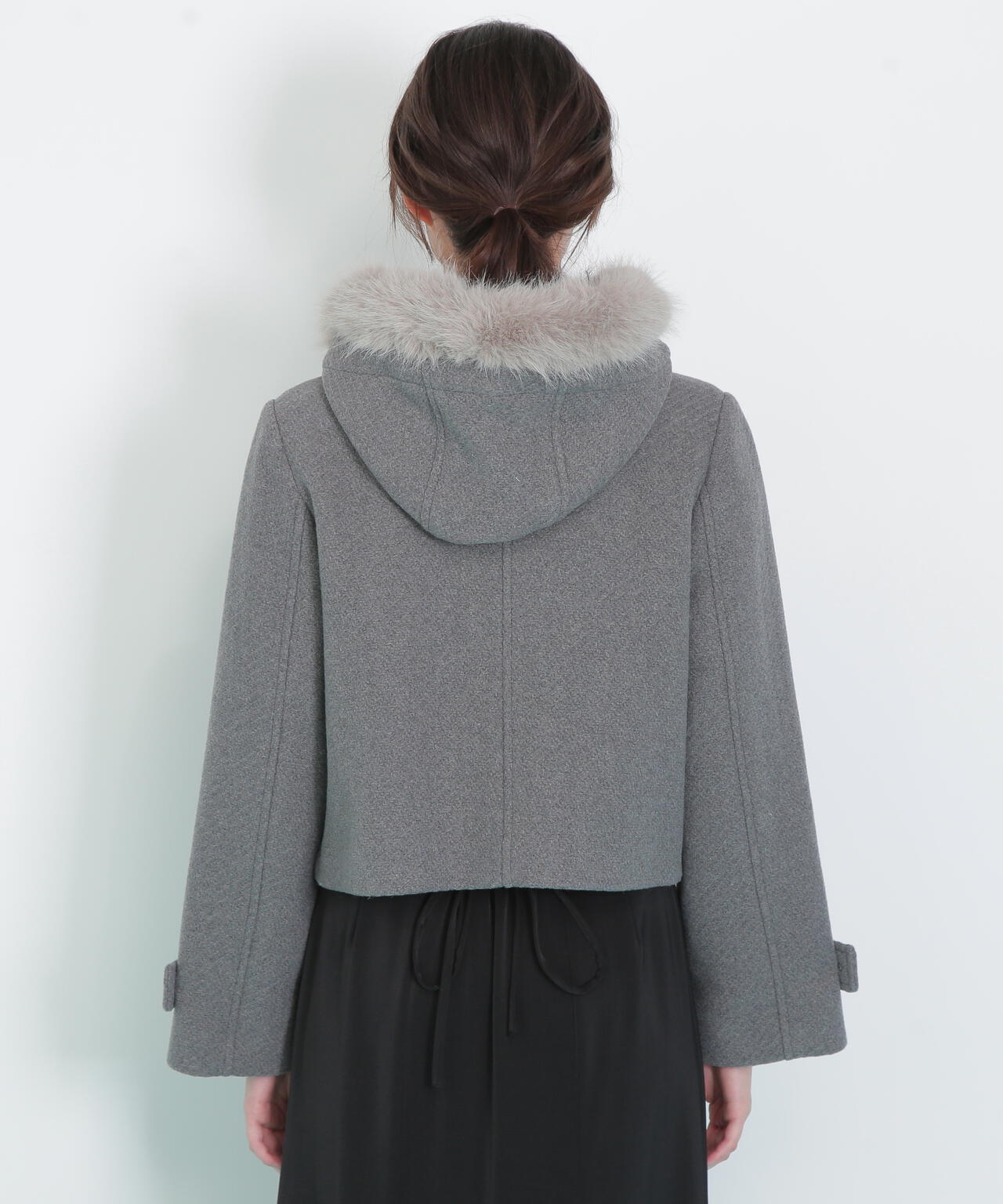 フェイクファー付ショートダッフルコート