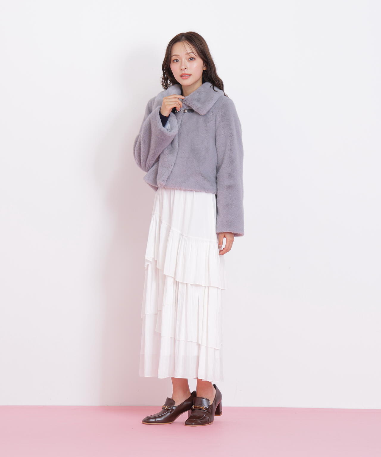 フェイクファーショートジャケット